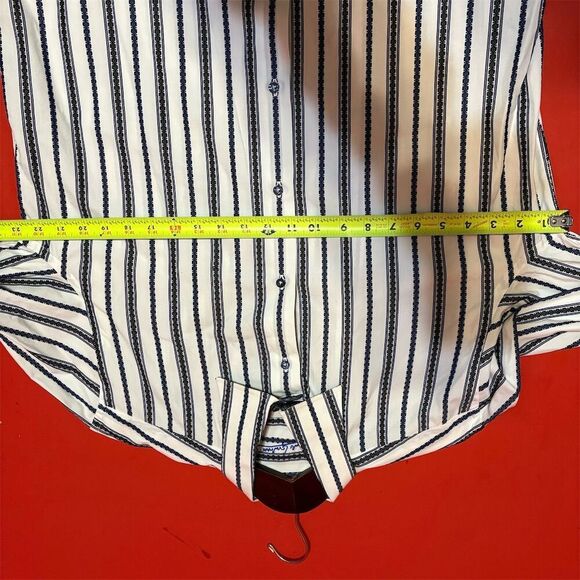 Robert Graham Men's Blue Striped Long Sleeve‎ Shirt 16.5 Size Large - Picture 5 of 7
